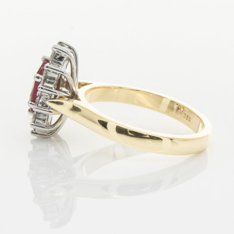 18ct Yellow & White Gold Ruby & Diamond Ring-Ring-Walker & Hall