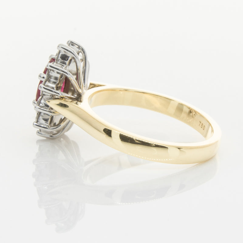 18ct Yellow & White Gold Ruby & Diamond Ring-Ring-Walker & Hall