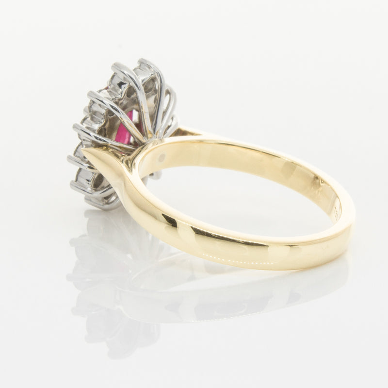 18ct Yellow & White Gold Ruby & Diamond Ring-Ring-Walker & Hall