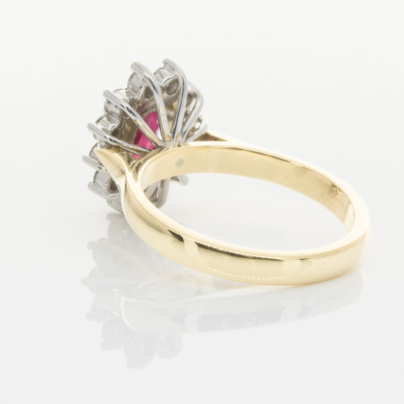 18ct Yellow & White Gold Ruby & Diamond Ring-Ring-Walker & Hall