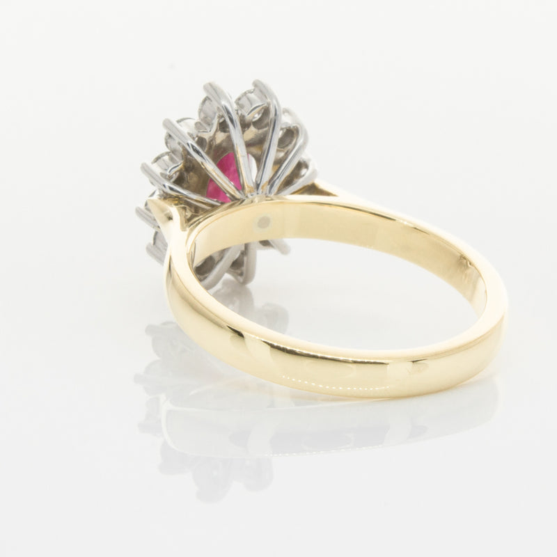 18ct Yellow & White Gold Ruby & Diamond Ring-Ring-Walker & Hall