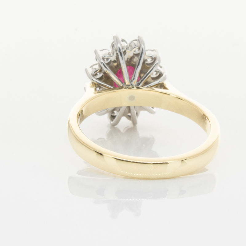 18ct Yellow & White Gold Ruby & Diamond Ring-Ring-Walker & Hall