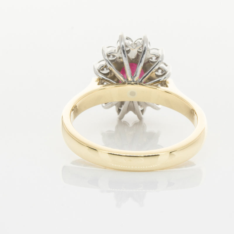 18ct Yellow & White Gold Ruby & Diamond Ring-Ring-Walker & Hall