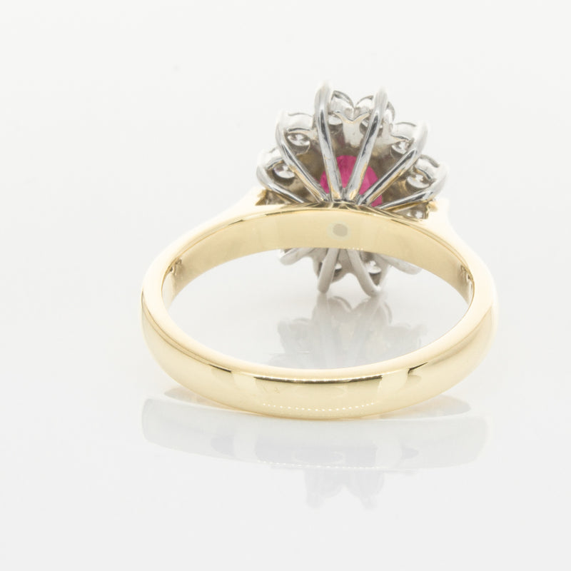 18ct Yellow & White Gold Ruby & Diamond Ring-Ring-Walker & Hall