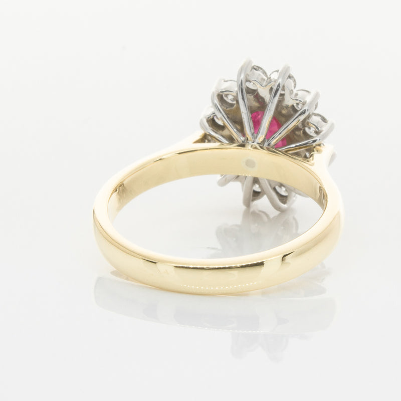 18ct Yellow & White Gold Ruby & Diamond Ring-Ring-Walker & Hall