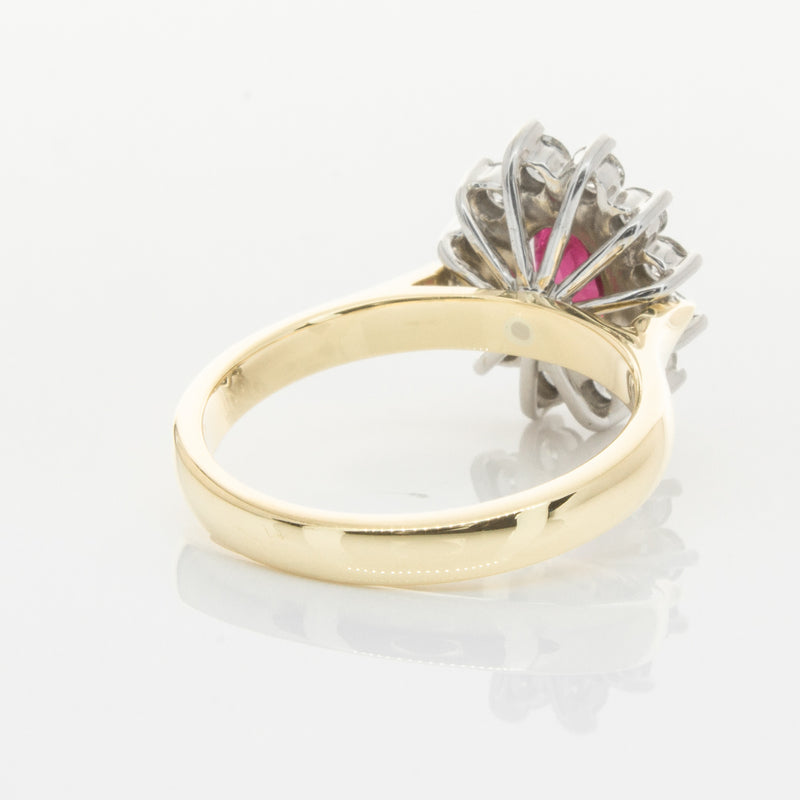 18ct Yellow & White Gold Ruby & Diamond Ring-Ring-Walker & Hall