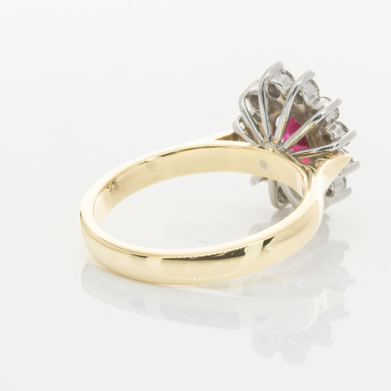 18ct Yellow & White Gold Ruby & Diamond Ring-Ring-Walker & Hall
