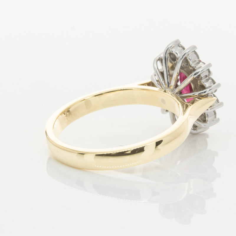 18ct Yellow & White Gold Ruby & Diamond Ring-Ring-Walker & Hall