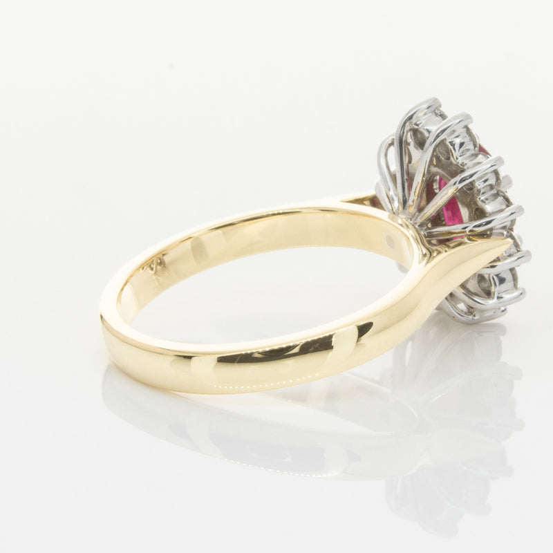 18ct Yellow & White Gold Ruby & Diamond Ring-Ring-Walker & Hall