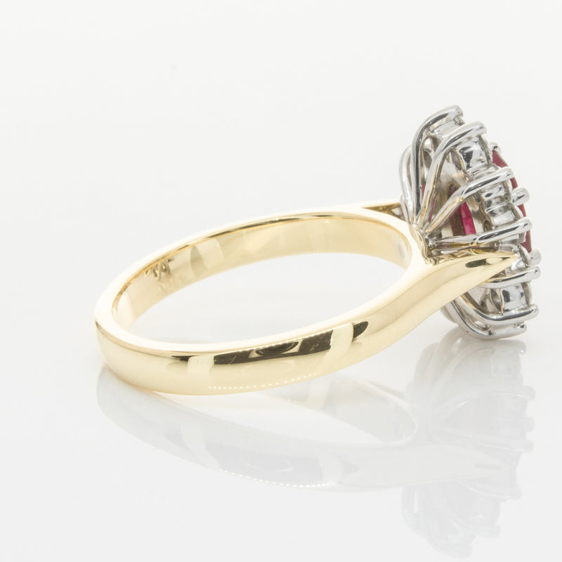 18ct Yellow & White Gold Ruby & Diamond Ring-Ring-Walker & Hall