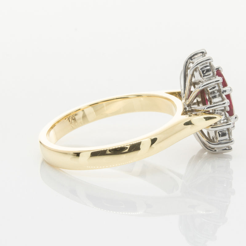 18ct Yellow & White Gold Ruby & Diamond Ring-Ring-Walker & Hall