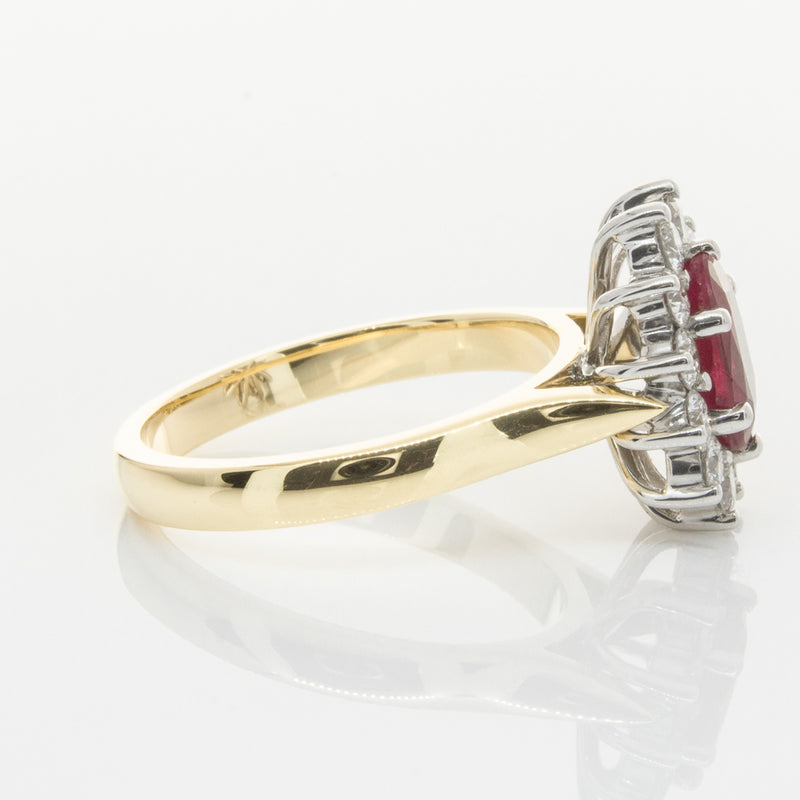 18ct Yellow & White Gold Ruby & Diamond Ring-Ring-Walker & Hall