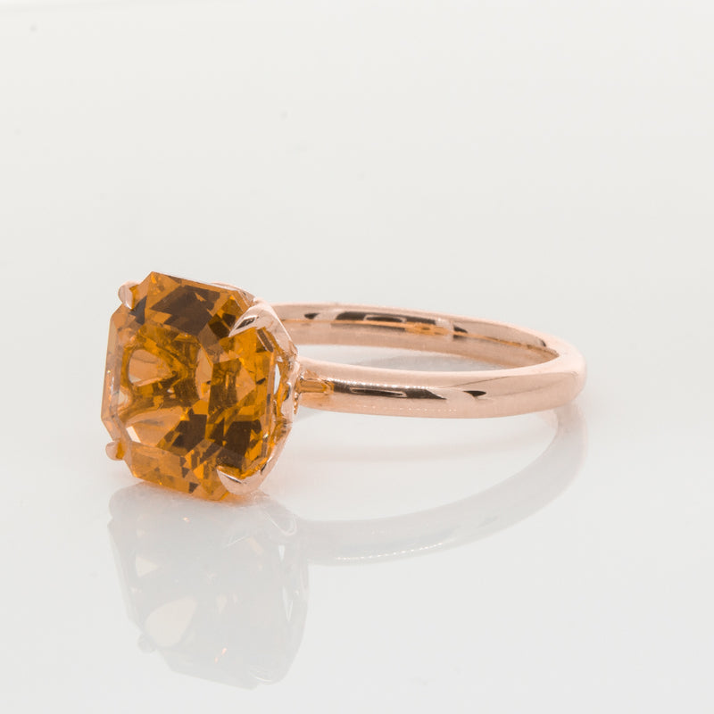 18ct Rose Gold Citrine Octavia Ring-Ring-Walker & Hall