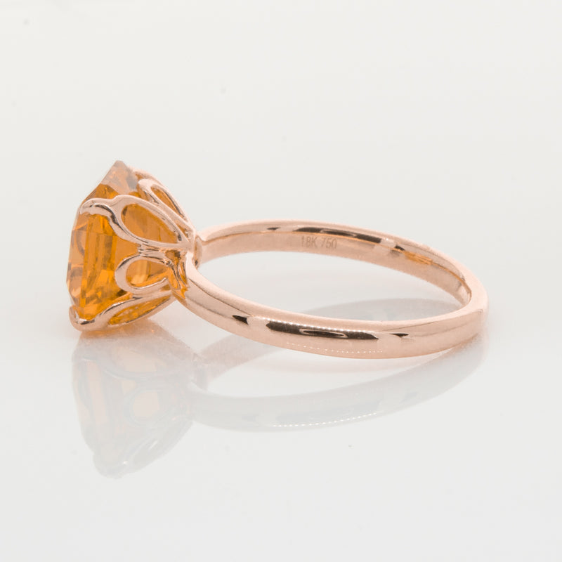 18ct Rose Gold Citrine Octavia Ring-Ring-Walker & Hall