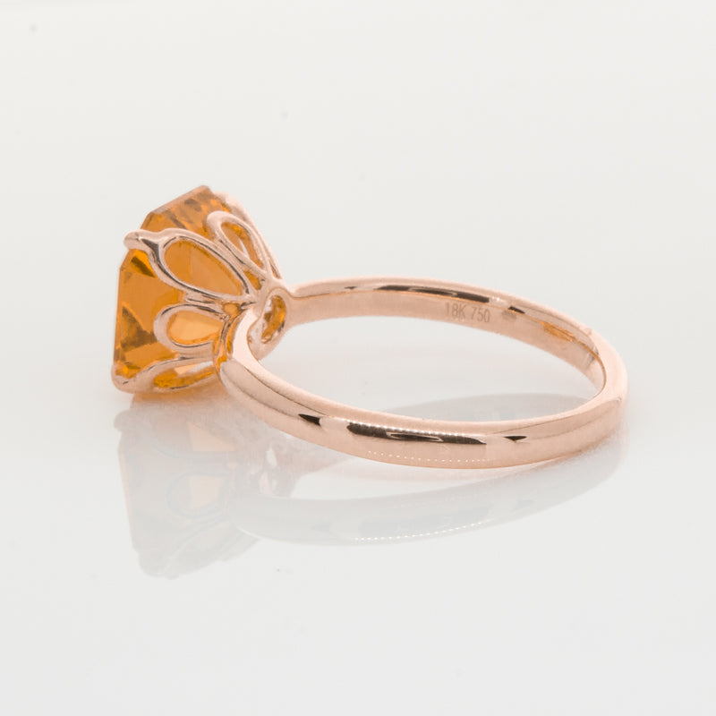 18ct Rose Gold Citrine Octavia Ring-Ring-Walker & Hall