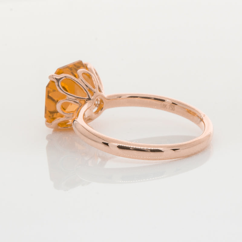 18ct Rose Gold Citrine Octavia Ring-Ring-Walker & Hall