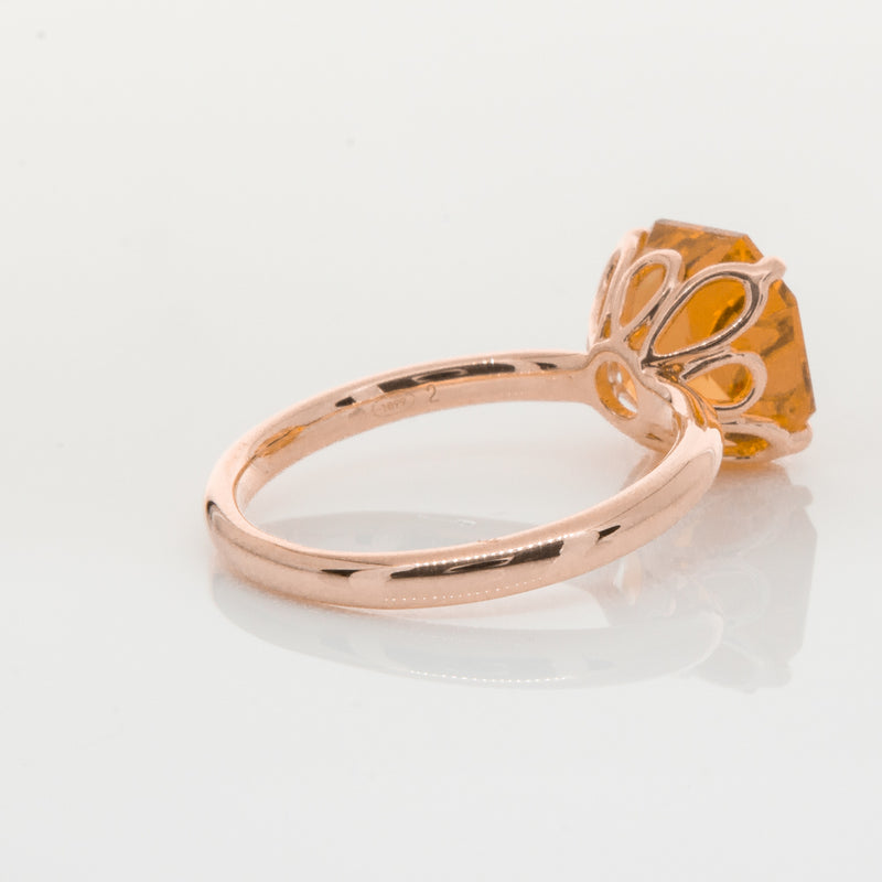 18ct Rose Gold Citrine Octavia Ring-Ring-Walker & Hall
