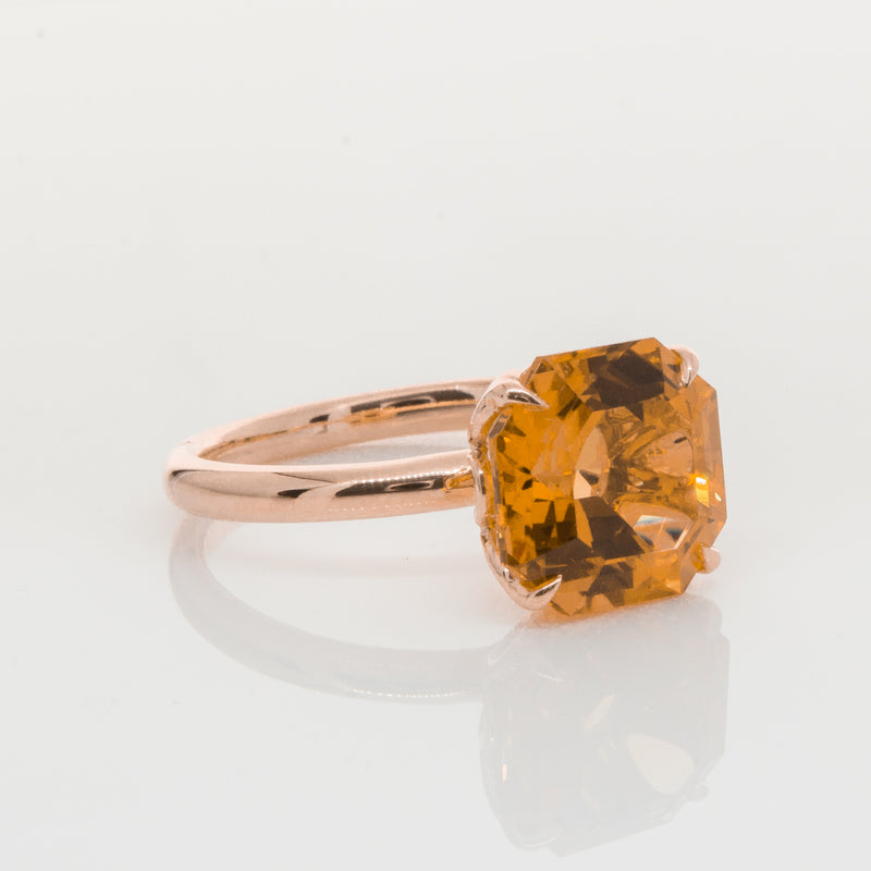 18ct Rose Gold Citrine Octavia Ring-Ring-Walker & Hall