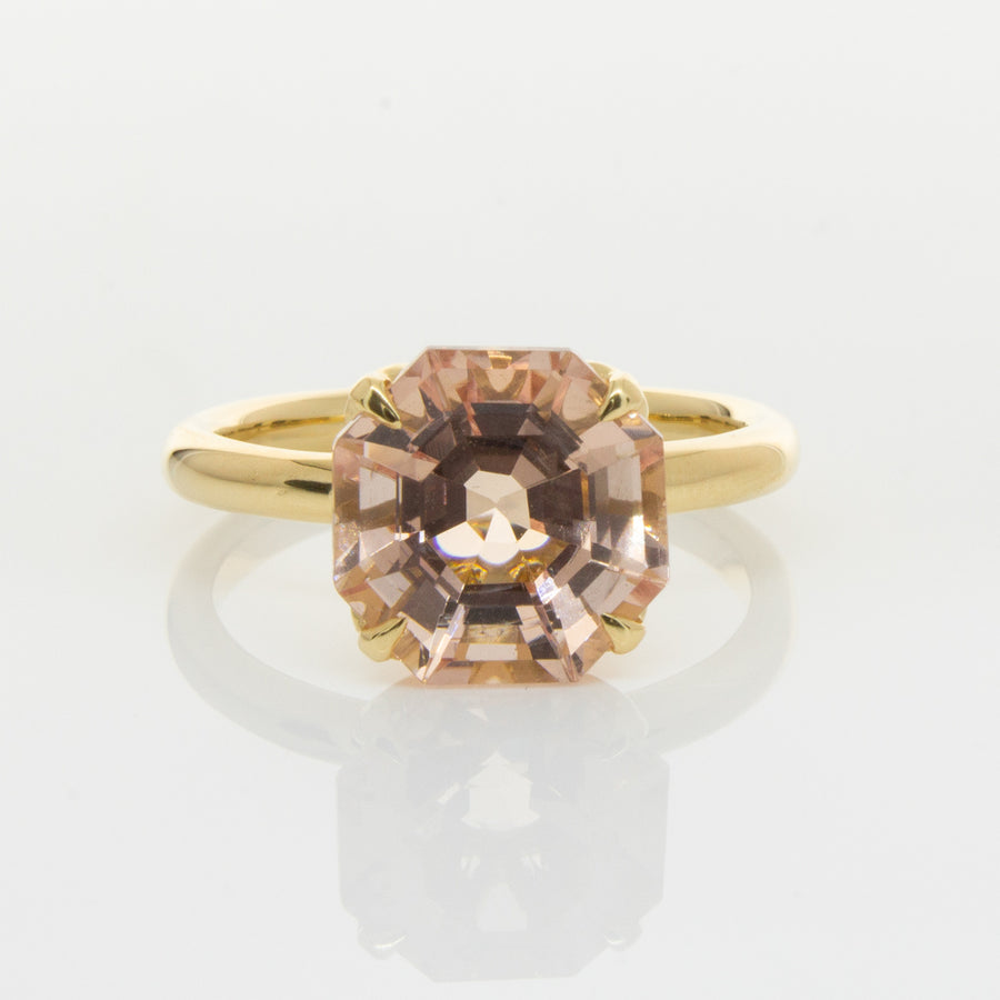 18ct Yellow Gold Morganite Octavia Ring-Ring-Walker & Hall
