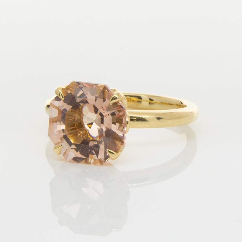 18ct Yellow Gold Morganite Octavia Ring-Ring-Walker & Hall