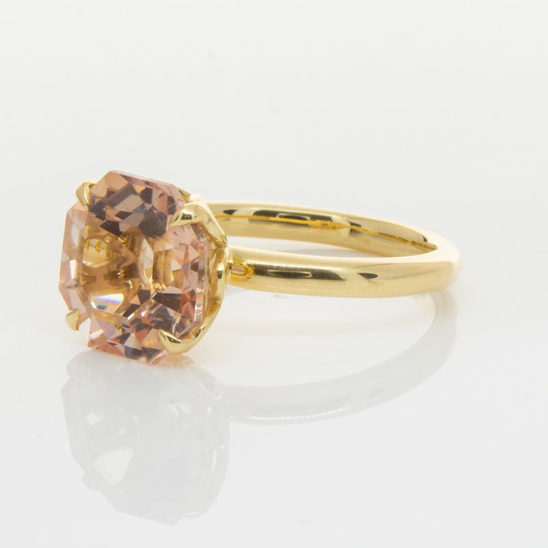 18ct Yellow Gold Morganite Octavia Ring-Ring-Walker & Hall