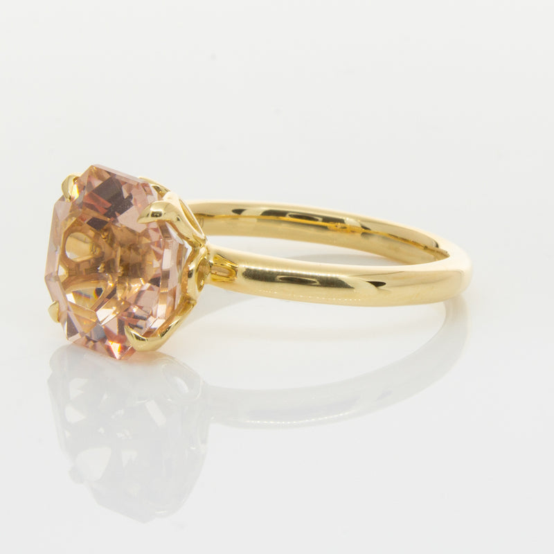 18ct Yellow Gold Morganite Octavia Ring-Ring-Walker & Hall