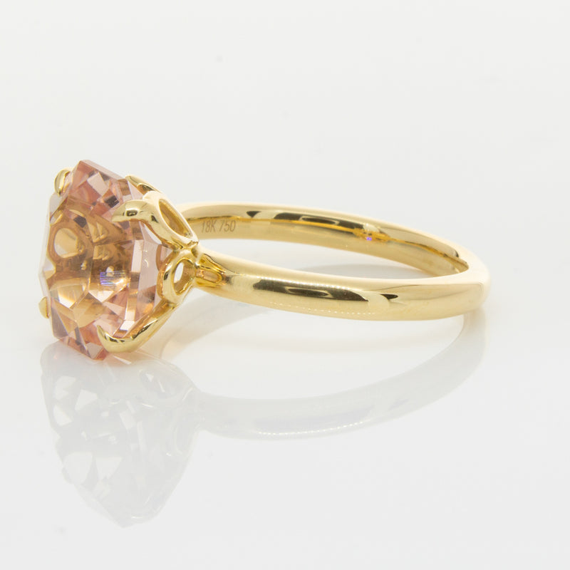 18ct Yellow Gold Morganite Octavia Ring-Ring-Walker & Hall
