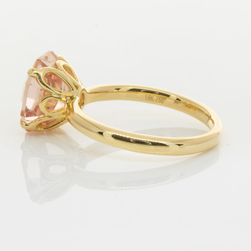 18ct Yellow Gold Morganite Octavia Ring-Ring-Walker & Hall