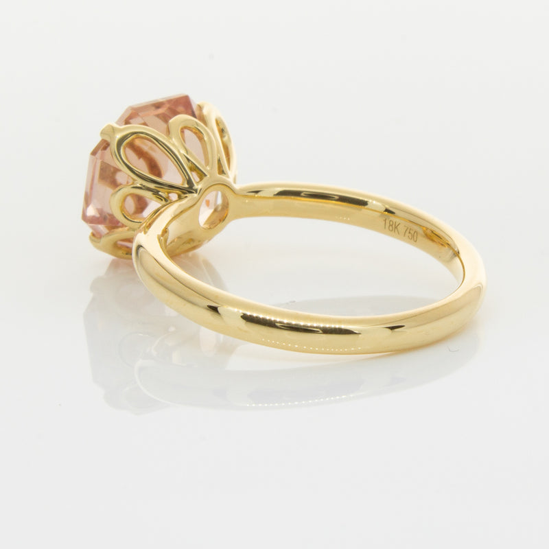 18ct Yellow Gold Morganite Octavia Ring-Ring-Walker & Hall