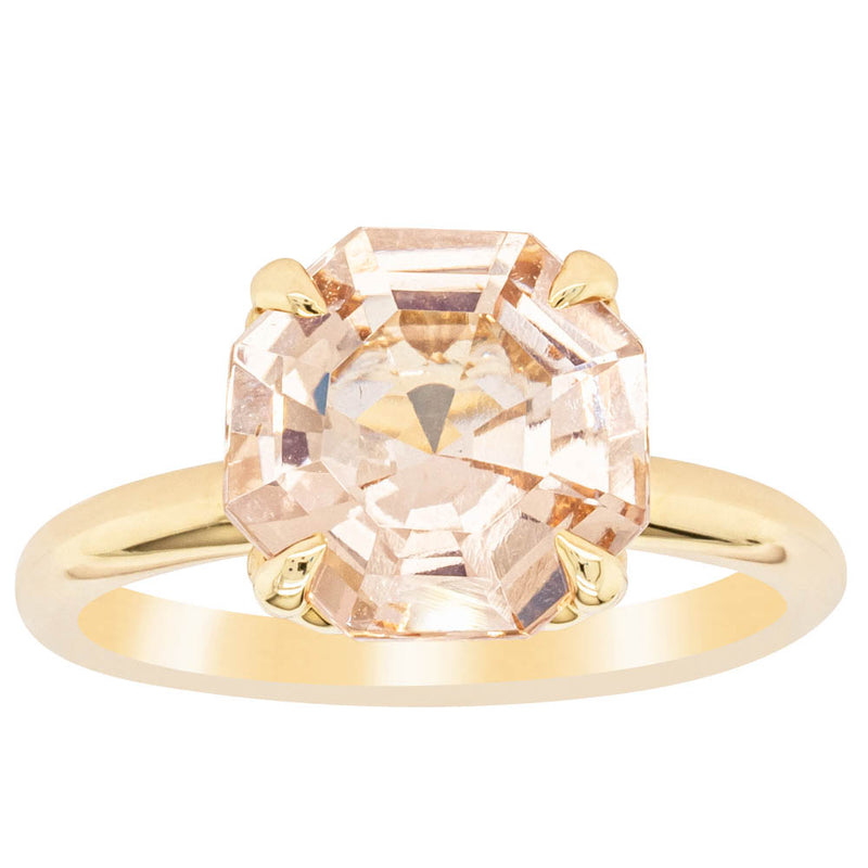 18ct Yellow Gold Morganite Octavia Ring-Ring-Walker & Hall