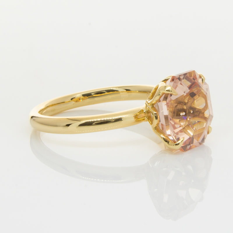 18ct Yellow Gold Morganite Octavia Ring-Ring-Walker & Hall