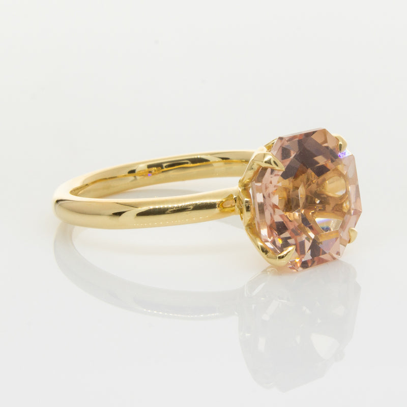 18ct Yellow Gold Morganite Octavia Ring-Ring-Walker & Hall