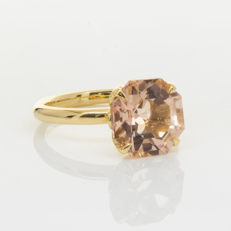 18ct Yellow Gold Morganite Octavia Ring-Ring-Walker & Hall