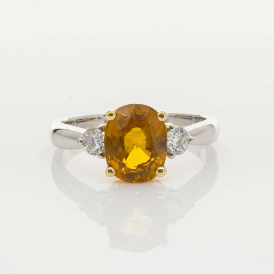 18ct White Gold Sapphire & Diamond Ring-Ring-Walker & Hall