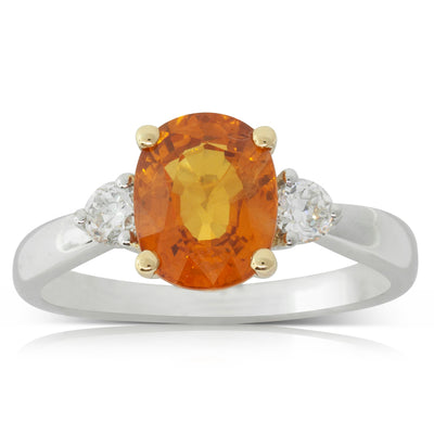 18ct White Gold Sapphire & Diamond Ring-Ring-Walker & Hall