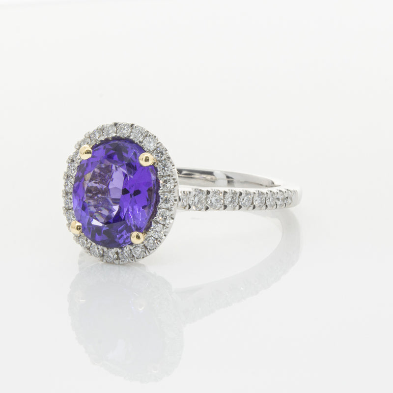 18ct White Gold Tanzanite & Diamond Sierra Ring-Ring-Walker & Hall