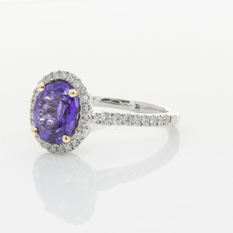 18ct White Gold Tanzanite & Diamond Sierra Ring-Ring-Walker & Hall