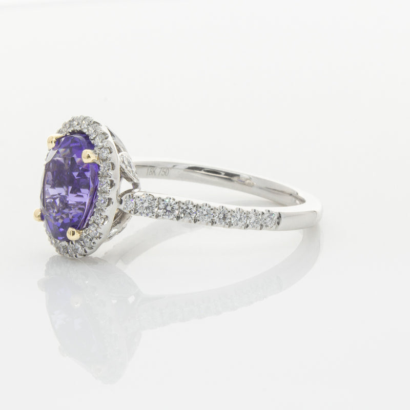 18ct White Gold Tanzanite & Diamond Sierra Ring-Ring-Walker & Hall