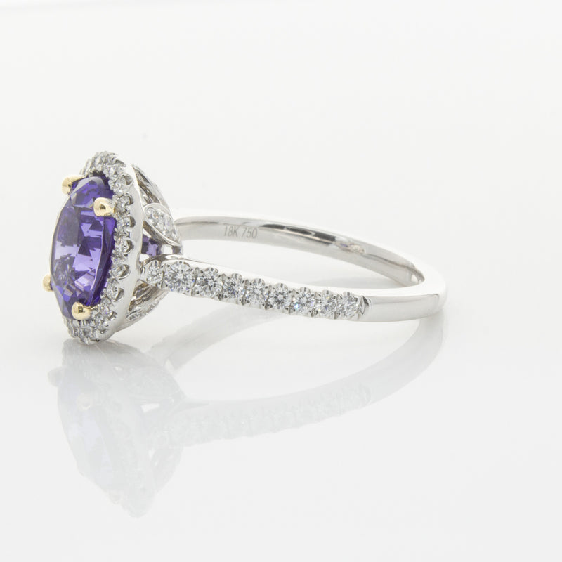 18ct White Gold Tanzanite & Diamond Sierra Ring-Ring-Walker & Hall