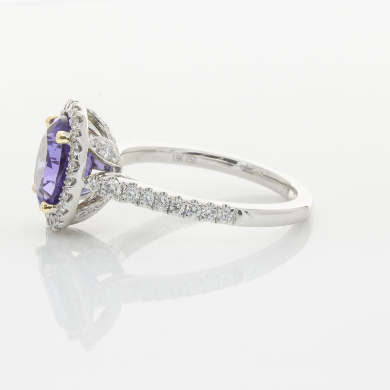 18ct White Gold Tanzanite & Diamond Sierra Ring-Ring-Walker & Hall