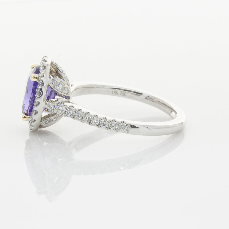 18ct White Gold Tanzanite & Diamond Sierra Ring-Ring-Walker & Hall