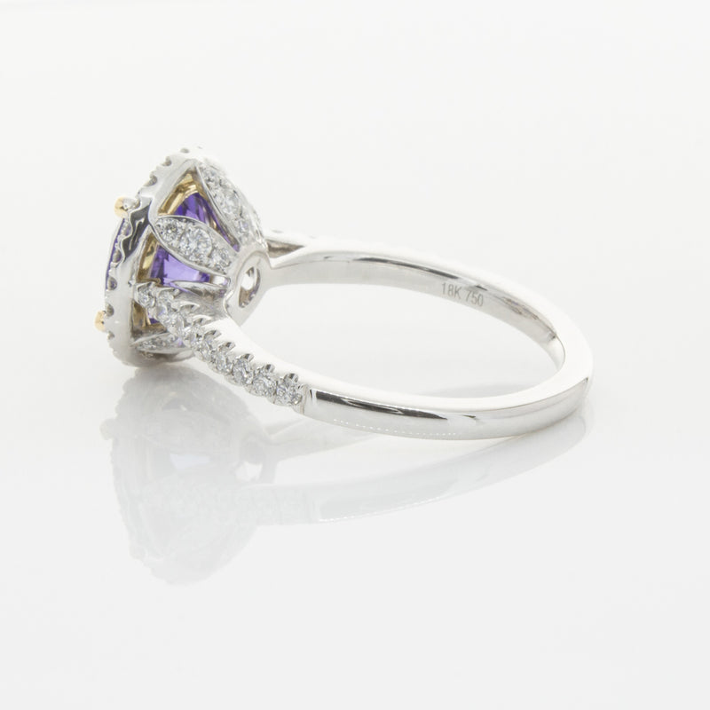 18ct White Gold Tanzanite & Diamond Sierra Ring-Ring-Walker & Hall