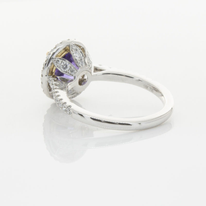 18ct White Gold Tanzanite & Diamond Sierra Ring-Ring-Walker & Hall