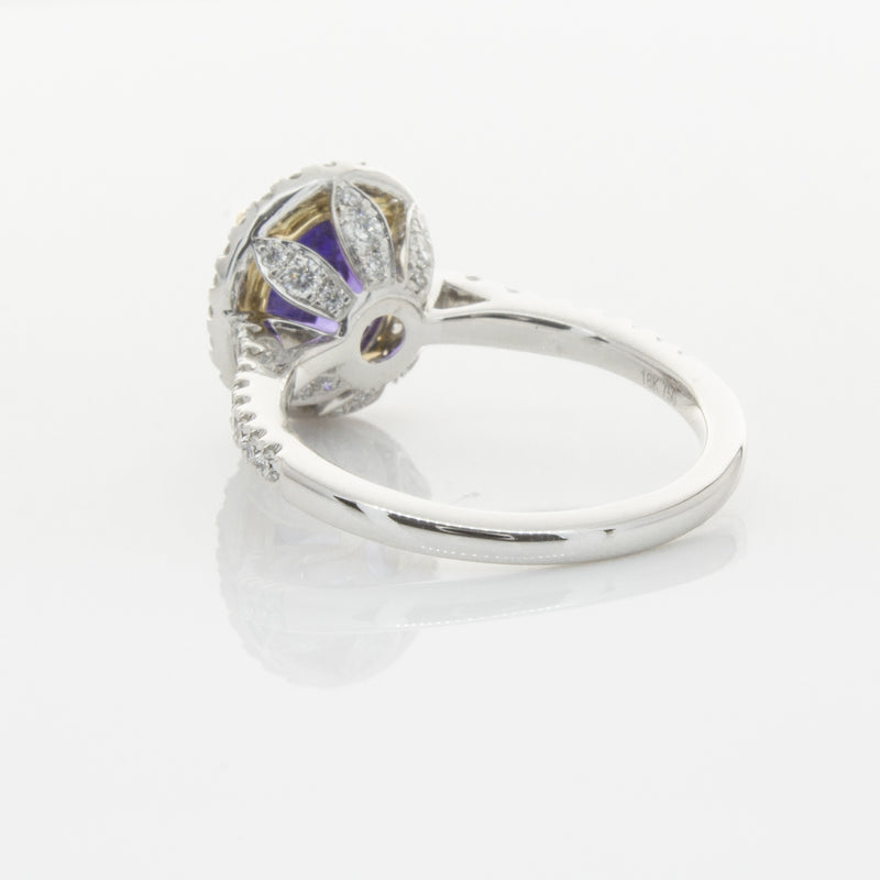 18ct White Gold Tanzanite & Diamond Sierra Ring-Ring-Walker & Hall