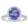 18ct White Gold Tanzanite & Diamond Sierra Ring-Ring-Walker & Hall