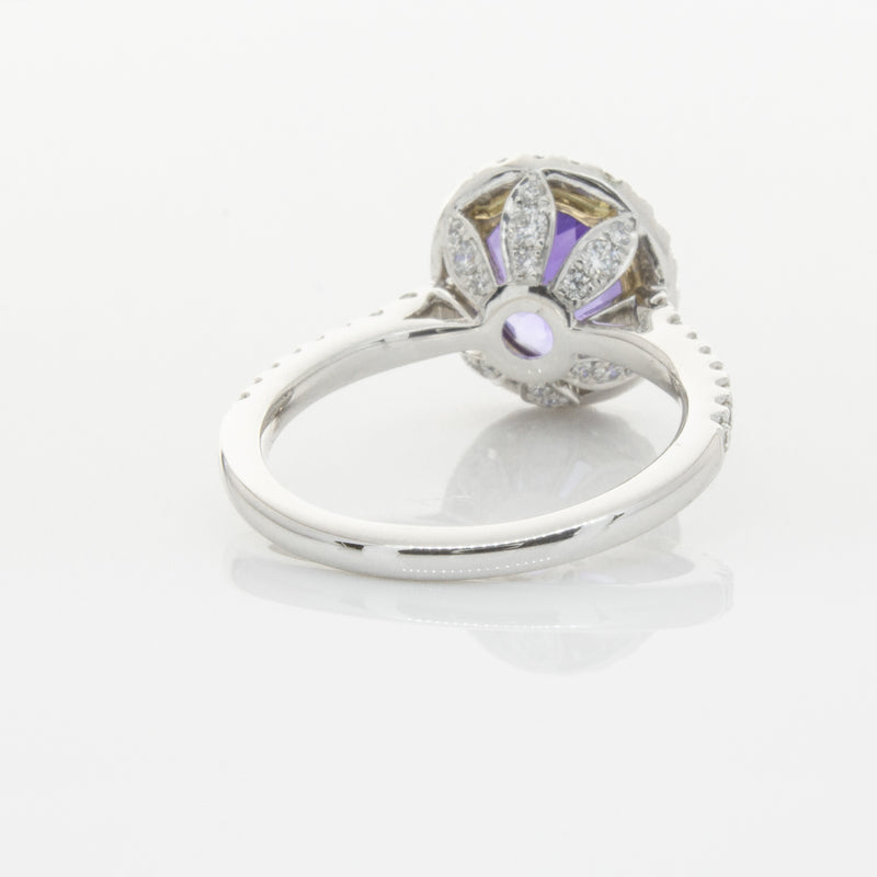 18ct White Gold Tanzanite & Diamond Sierra Ring-Ring-Walker & Hall