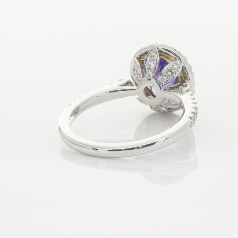 18ct White Gold Tanzanite & Diamond Sierra Ring-Ring-Walker & Hall