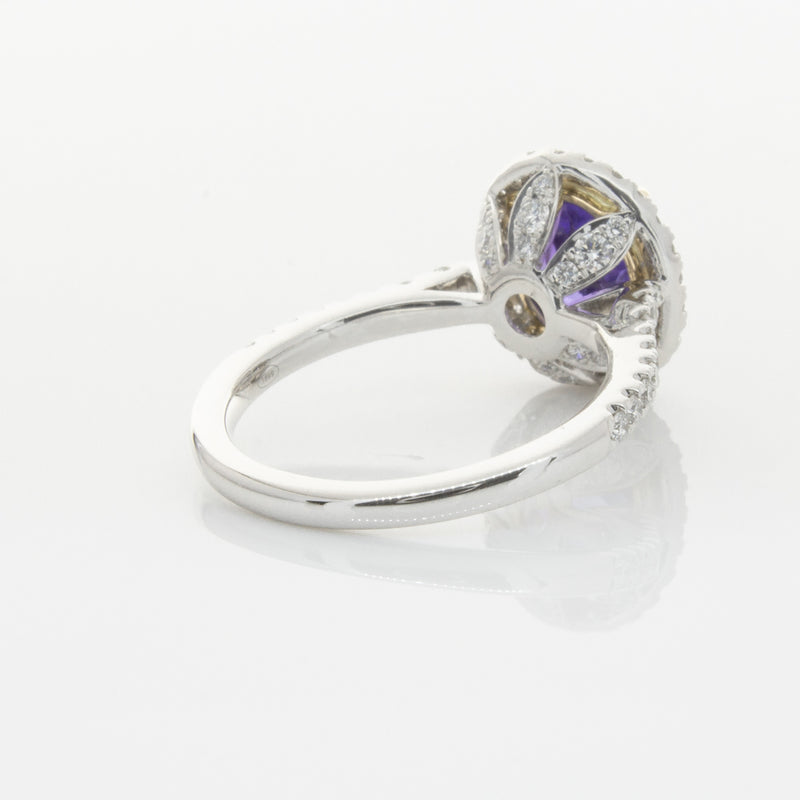 18ct White Gold Tanzanite & Diamond Sierra Ring-Ring-Walker & Hall