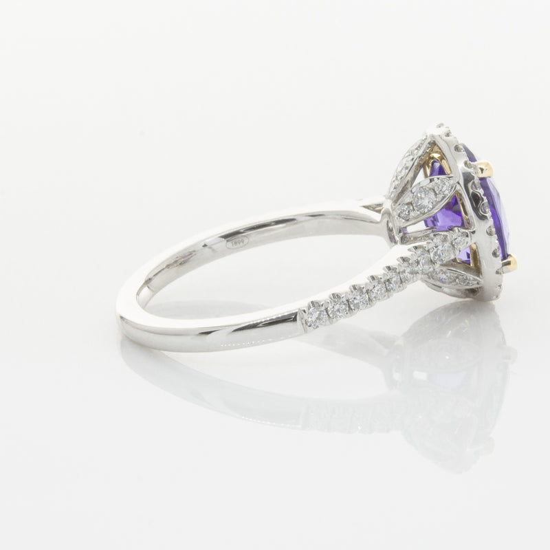 18ct White Gold Tanzanite & Diamond Sierra Ring-Ring-Walker & Hall