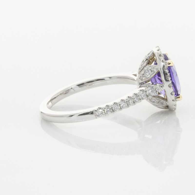 18ct White Gold Tanzanite & Diamond Sierra Ring-Ring-Walker & Hall
